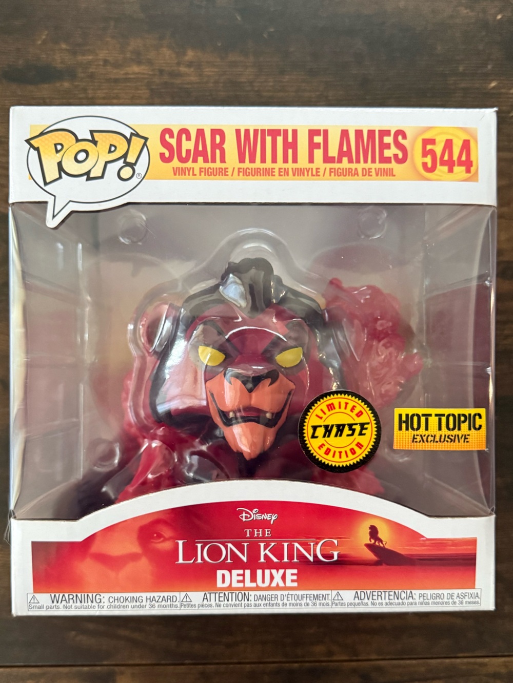 Funko Pop! Deluxe Scar With Flames Vinyl Figure - Red, Orange, Yellow Accents